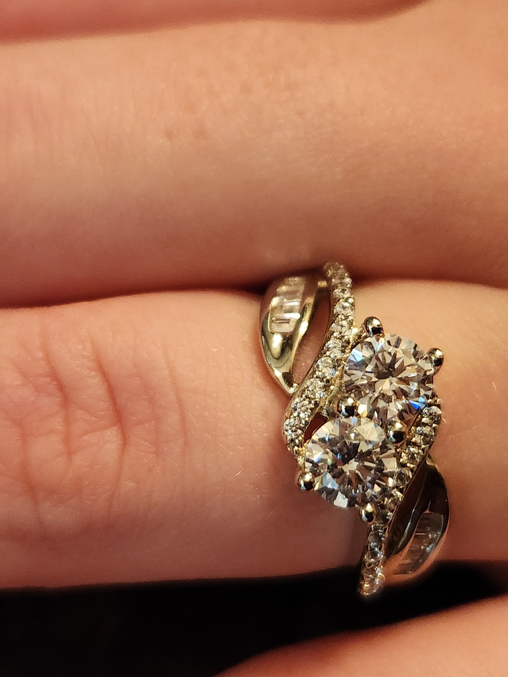 Elegant Double-Center Twist Ring
